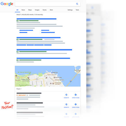Screen shot of the SERP in 2017